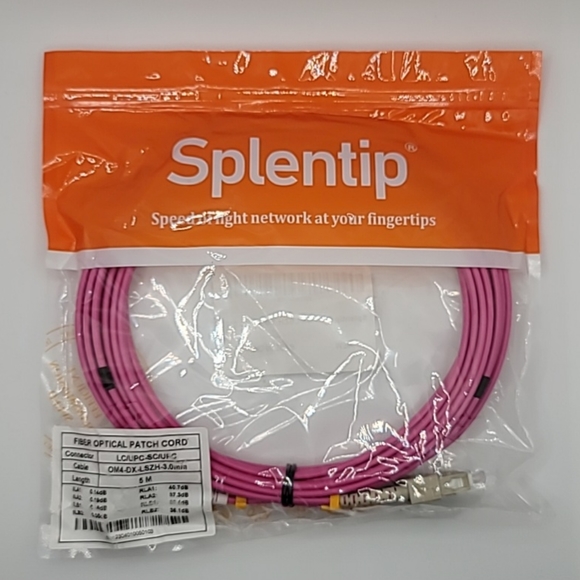 5 M LC UPC to LC UPC Duplex OM4 Multimode 3.0mm Fiber Optic Patch Cord Splentip - Picture 2 of 3
